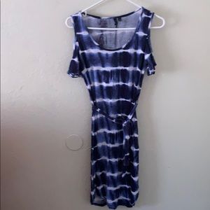 Blue and white tie dyed dress